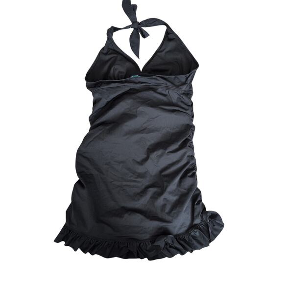 SPANX Love Your Assets Swim Dress Black Lined Slimming Swimsuit Women's Large - Picture 2 of 5